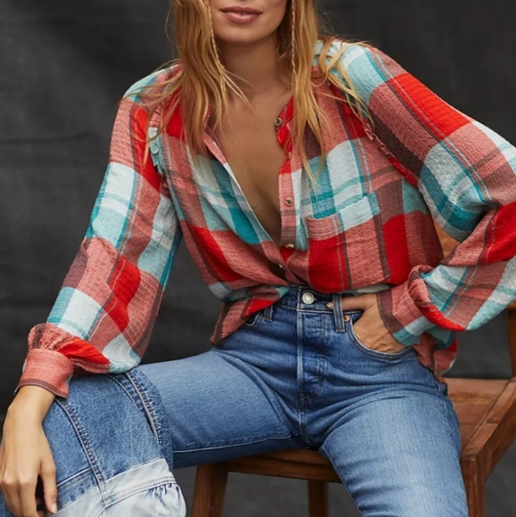 Awesome Brand New Anthropologie Button Down Top. Sz. XL NWT. - Picture 3 of 4